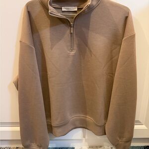 SOLD.  SOLD NWOT Zenana 3/4 zip scuba crewneck
